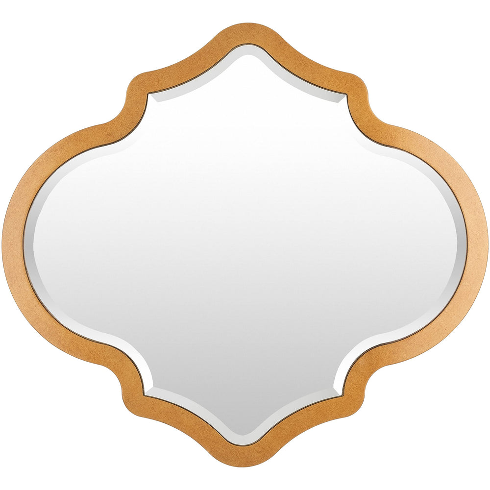 Quatrefoil Gold 28x26-inch Mirror 28" h X 26" w Preppy Traditional Beveled Glass - Diamond Home USA