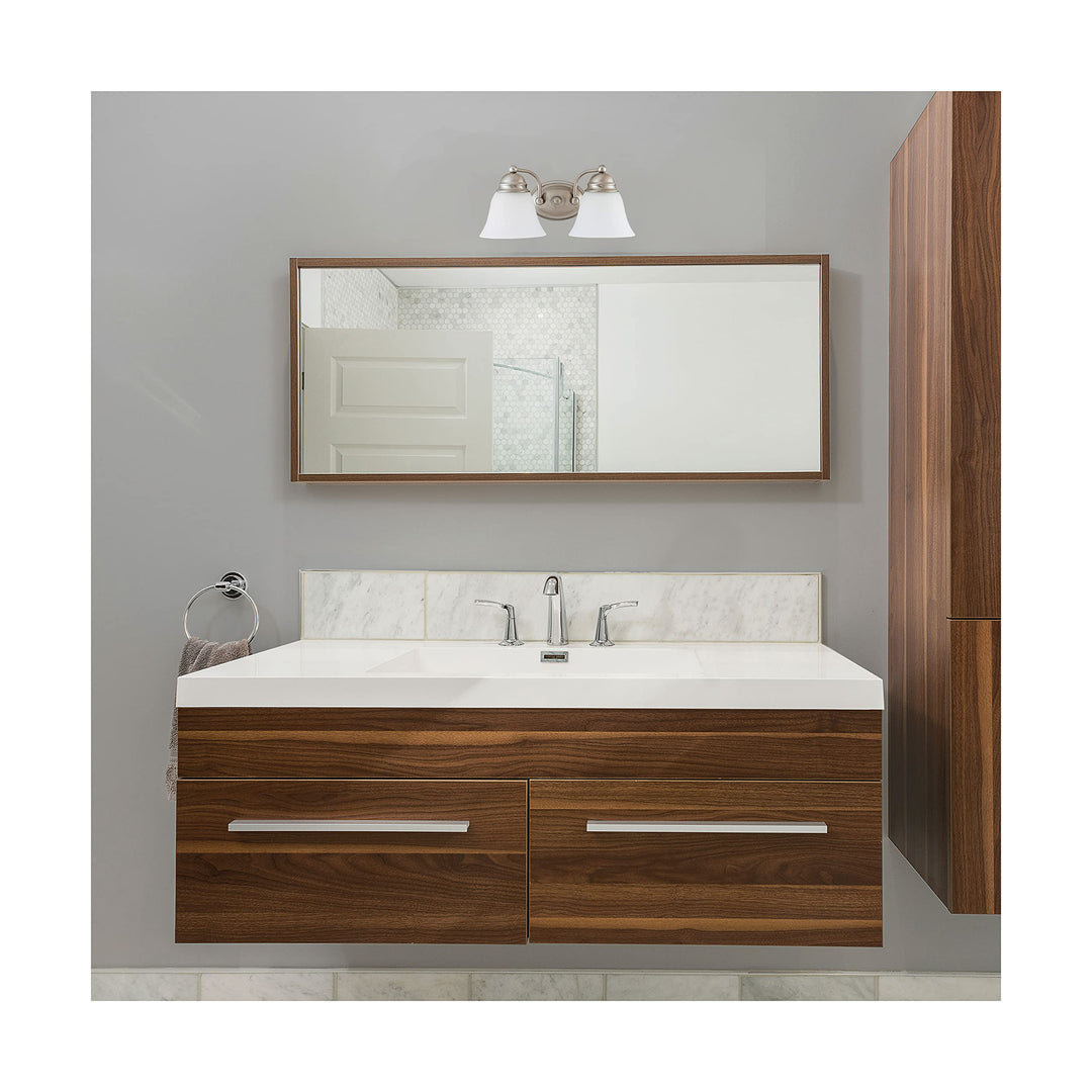 Nuvo 60/3265 Two Light Empire Wall Vanity 15 in Brushed Nickel/Frosted - Diamond Home USA