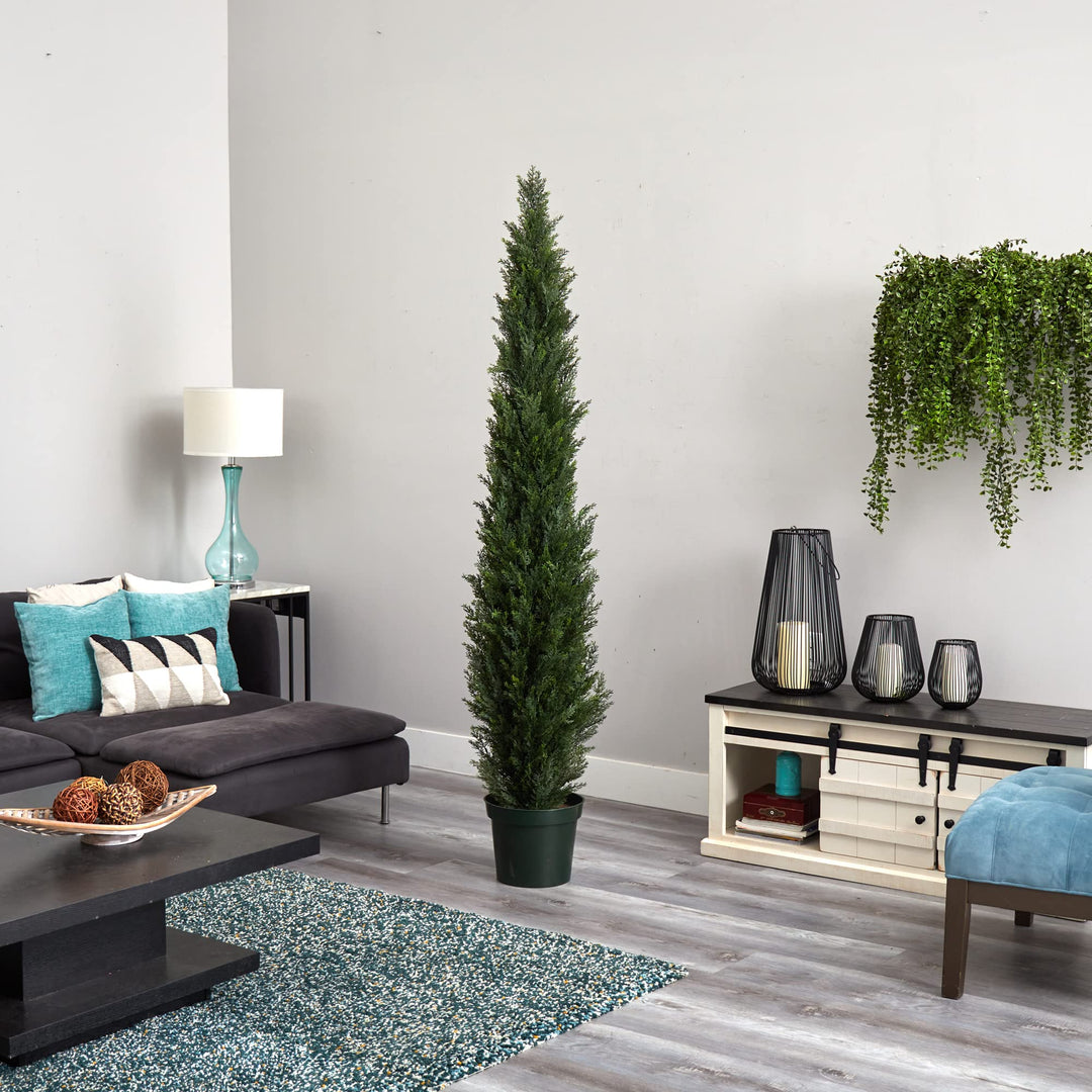 Nearly Natural Cedar Pine Artificial Tree 7ft Green - Diamond Home USA