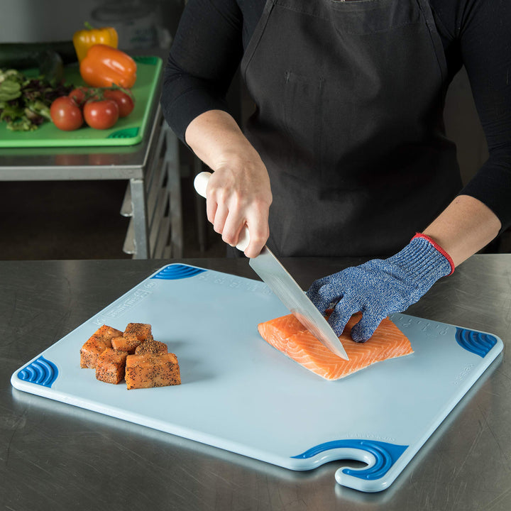 San Jamar Saf-T-Grip Plastic Cutting Board with Safety Hook 15" x 20" x 0.5" - Diamond Home USA
