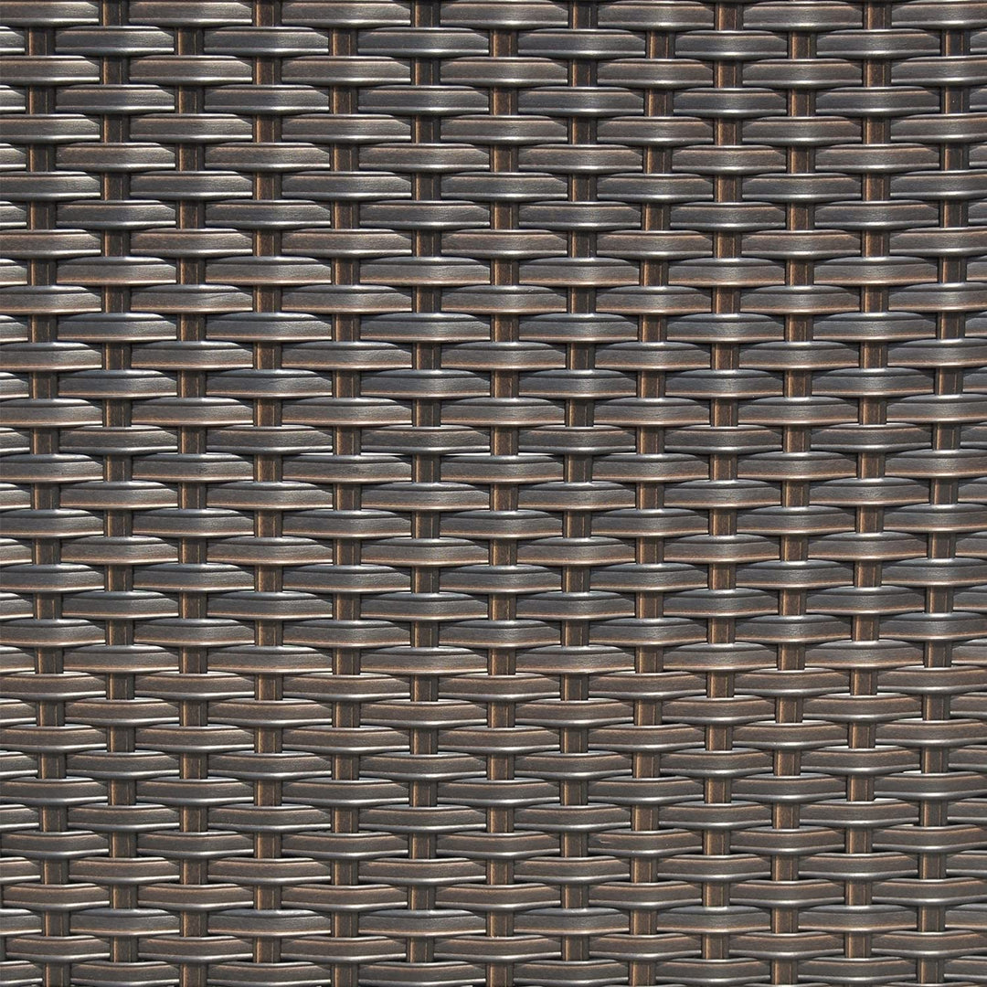 Garden Outdoor Wicker Coffee Table with Glass Top Brown Modern Contemporary - Diamond Home USA