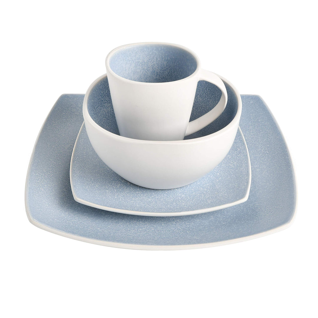 Gibson Soho Lounge Square Reactive Glaze Stoneware Dinnerware Set Service for - Diamond Home USA