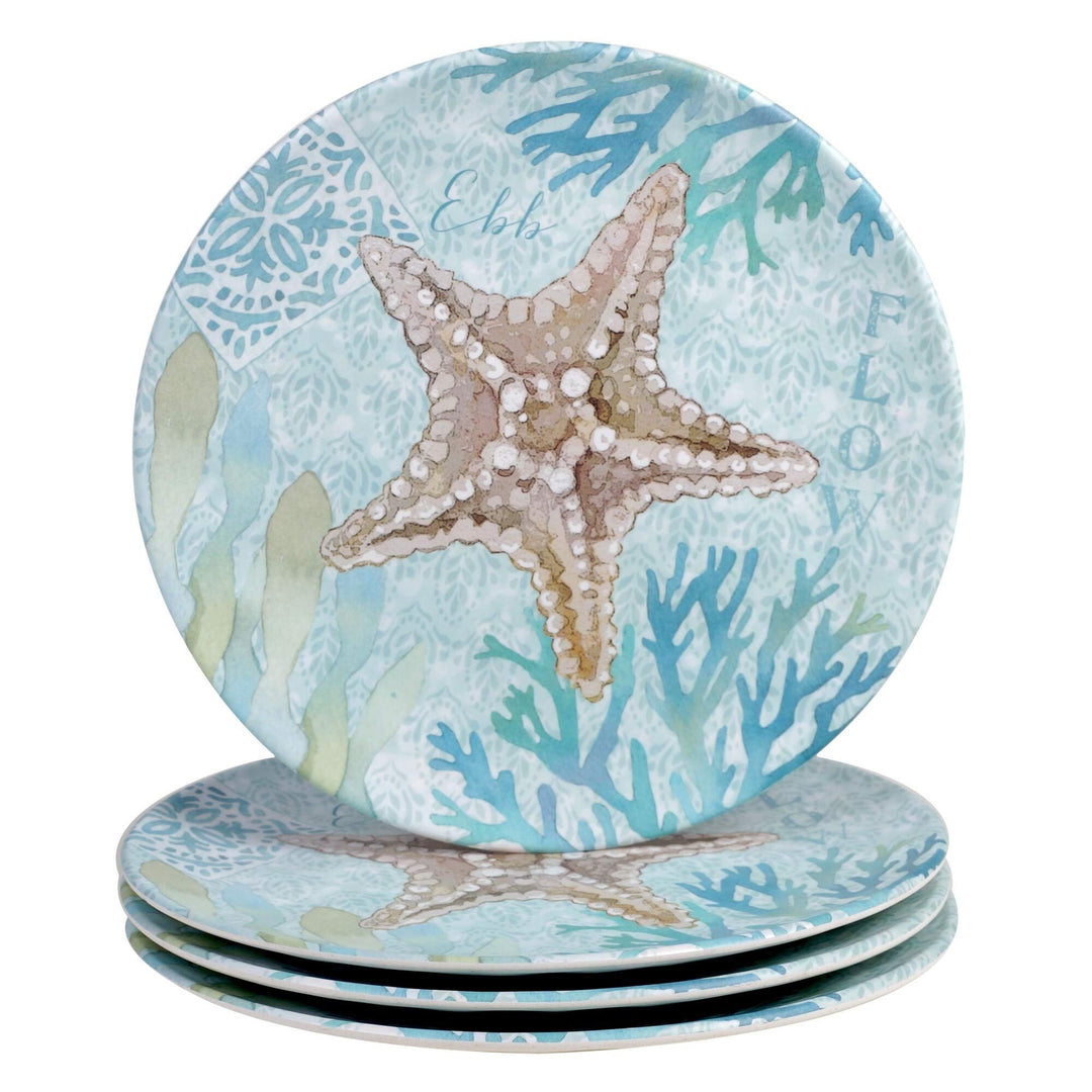 Beachcomber 12-Piece Dinnerware Set (Service for 4) Blue Multi Color White - Diamond Home USA