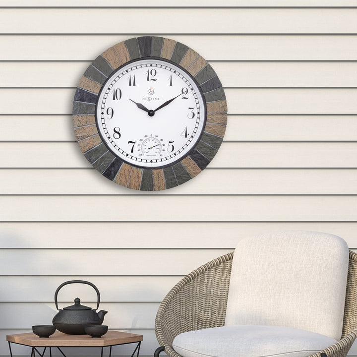 Large 17.1-inch Weatherproof Outdoor Wall Clock with Multi Color Lake House - Diamond Home USA
