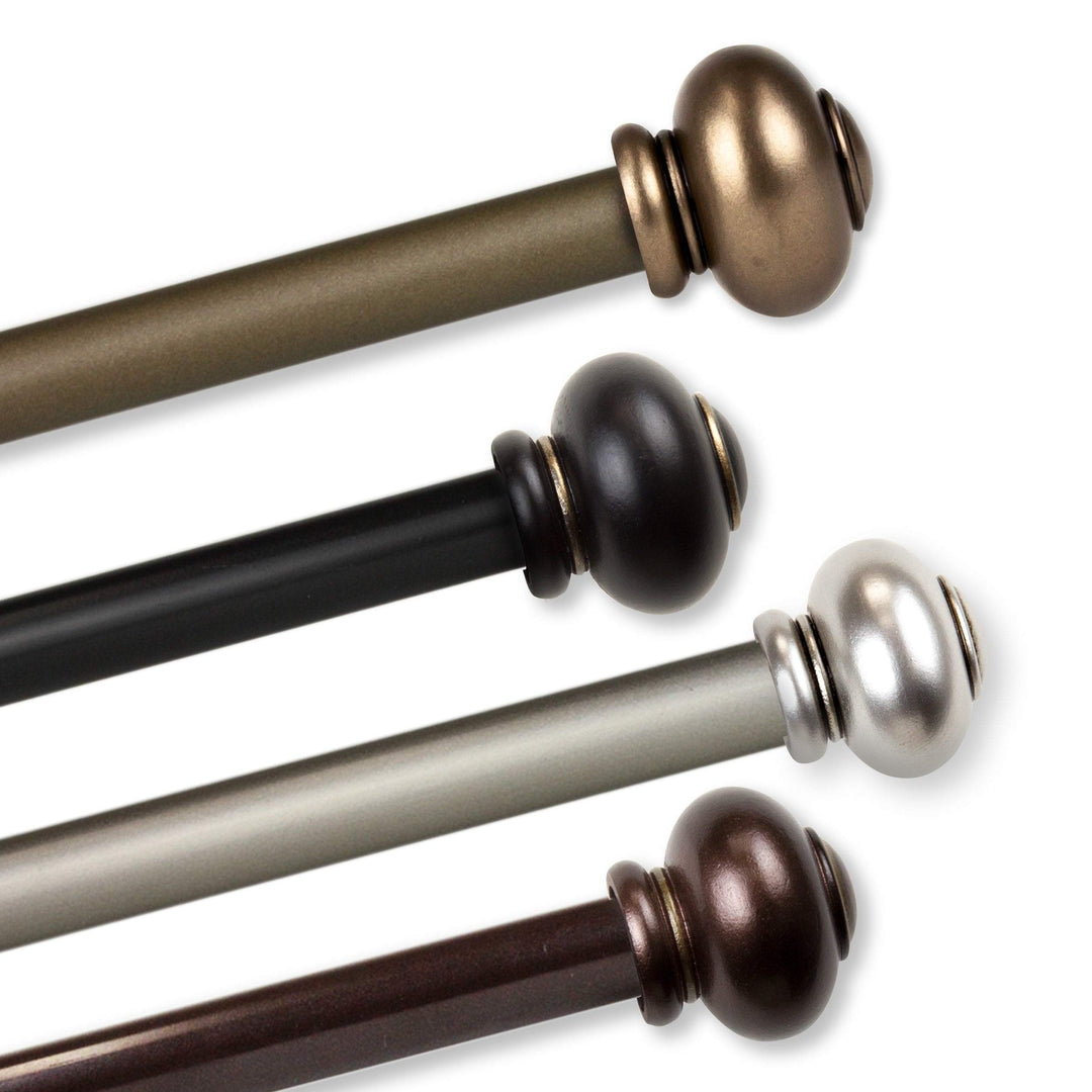 InStyleDesign Monroe Adjustable Curtain Rod Cocoa 28-48 Inch - Diamond Home USA