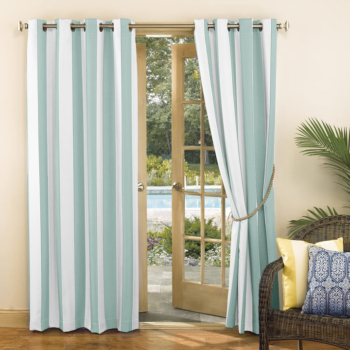 Sun Zero Valencia Cabana Stripe Indoor/ Outdoor Curtain Panel