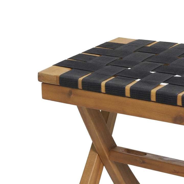 Christopher Knight Home Jeffery Outdoor Acacia Wood Bench with Rope Seating - Diamond Home USA