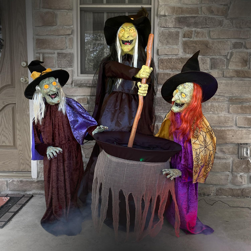 Haunted Hill Farm Motion-Activated Wicked Sitchwick Sisters Plug-in Talking - Diamond Home USA