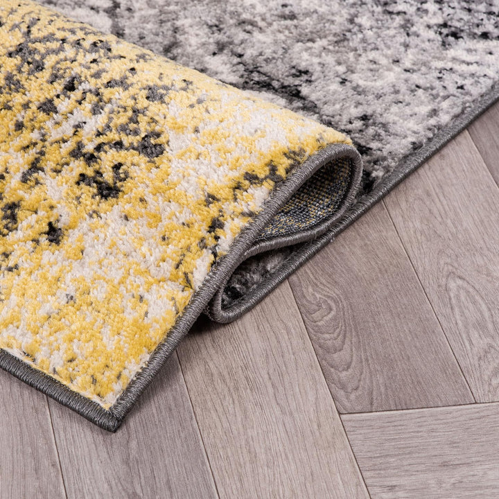 Rugshop Contemporary Floral Design Non Shedding Soft Ideal for Living room 7' 10" x 10' - Yellow - Diamond Home USA