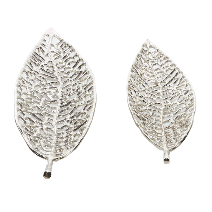 Silver Leaf Trays Set of 2 31" 24" 31 X 7 3 - Diamond Home USA