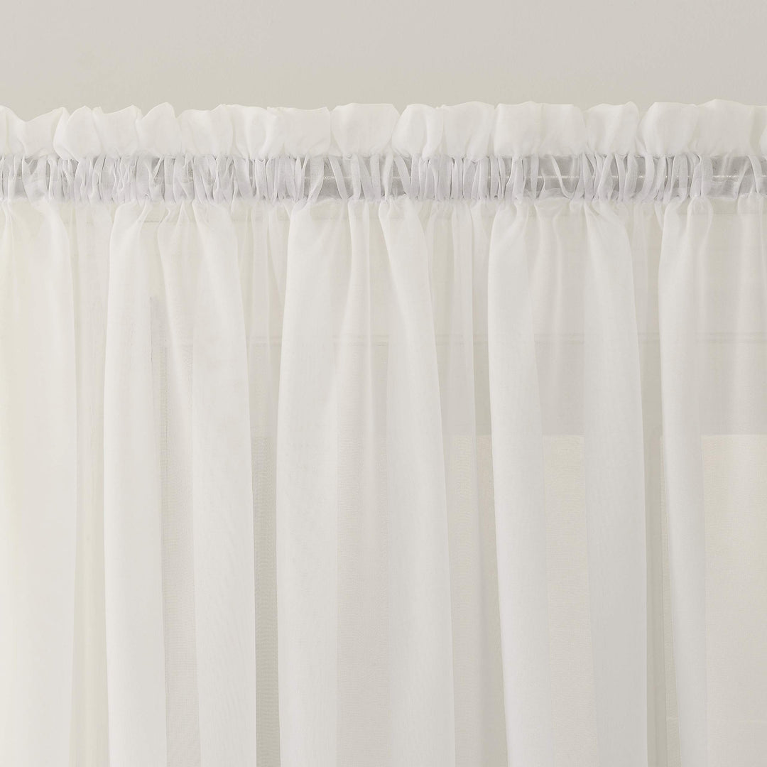 No. 918 Emily Sheer Voile Rod Pocket Door Sidelight Curtain Panel 28" x 72" 28x72 - Eggshell - Diamond Home USA