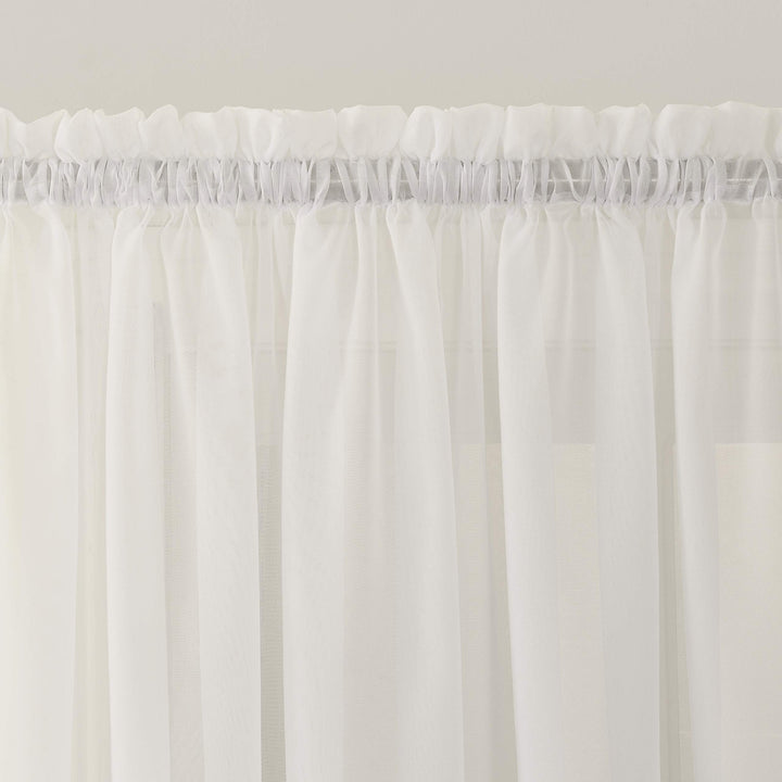 No. 918 Emily Sheer Voile Rod Pocket Door Sidelight Curtain Panel 28" x 72" 28x72 - Eggshell - Diamond Home USA