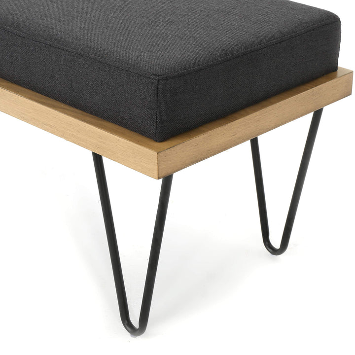 Christopher Knight Home Elisha Industrial Modern Fabric Bench Dark