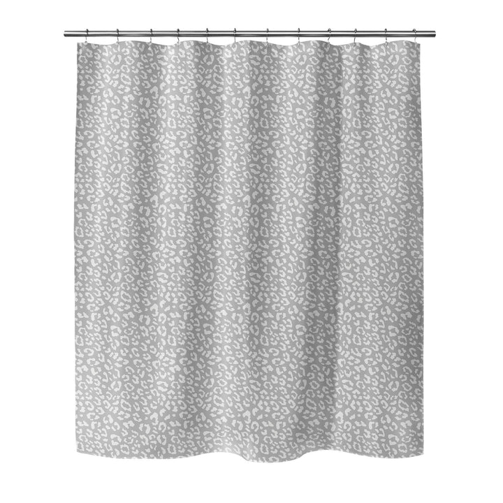 Leopard White On Grey Shower Curtain Grey Animal Print Modern Contemporary