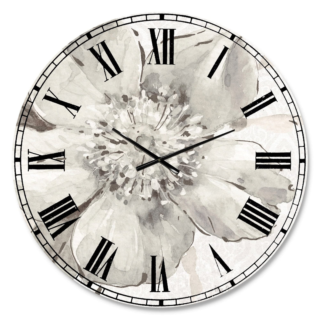 Desgn Art Desgnart 'Indgold Grey Peones III' Farmhouse Large Wall Clock 23 - Diamond Home USA