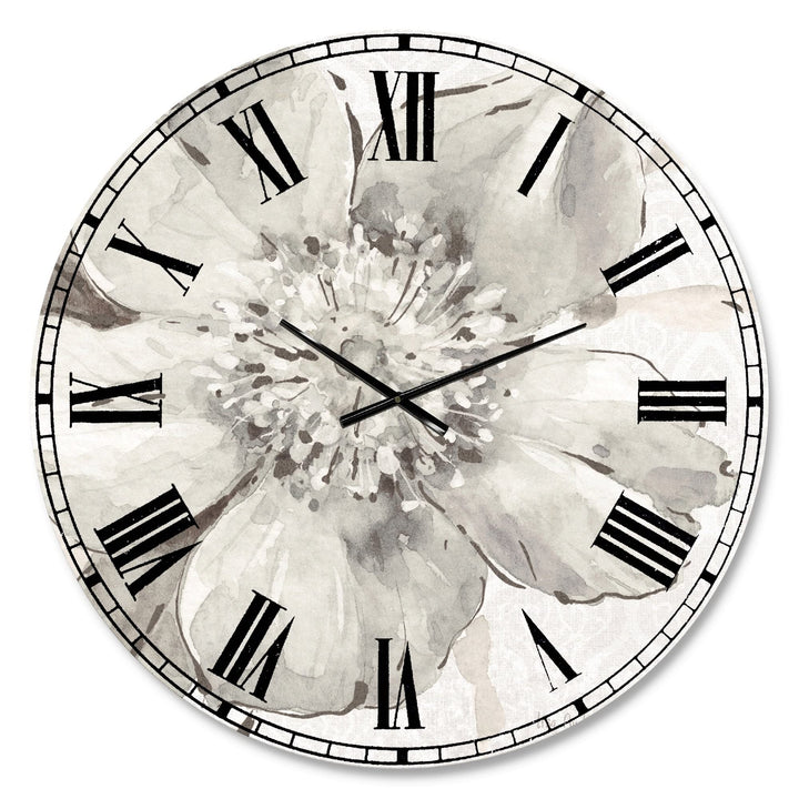 Desgn Art Desgnart 'Indgold Grey Peones III' Farmhouse Large Wall Clock 23 - Diamond Home USA