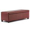 SIMPLIHOME Avalon 48 Inch Wide Contemporary ectangle Storage Ottoman Bench in Red
