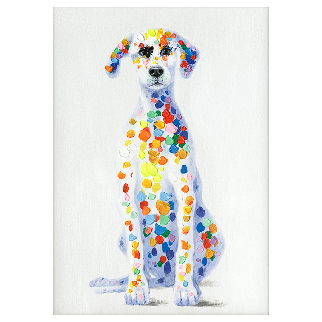 Sun Loving Doggy' Original Multicolor Handpainted Wall Art Hand Painted