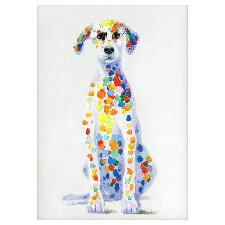 Sun Loving Doggy' Original Multicolor Handpainted Wall Art Hand Painted