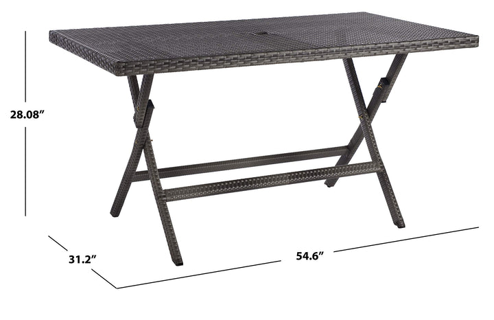 Safavieh PAT7503A Outdoor Collection Akita Rectangle Folding Table