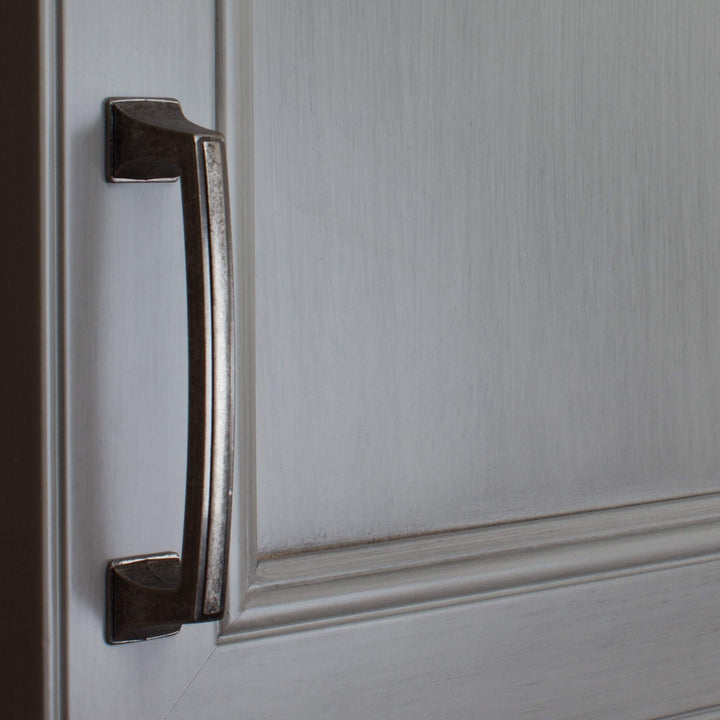 5-Pack 3-3/4 in. Cc Weathered Nickel Base Cabinet Pulls Industrial Zinc - Diamond Home USA