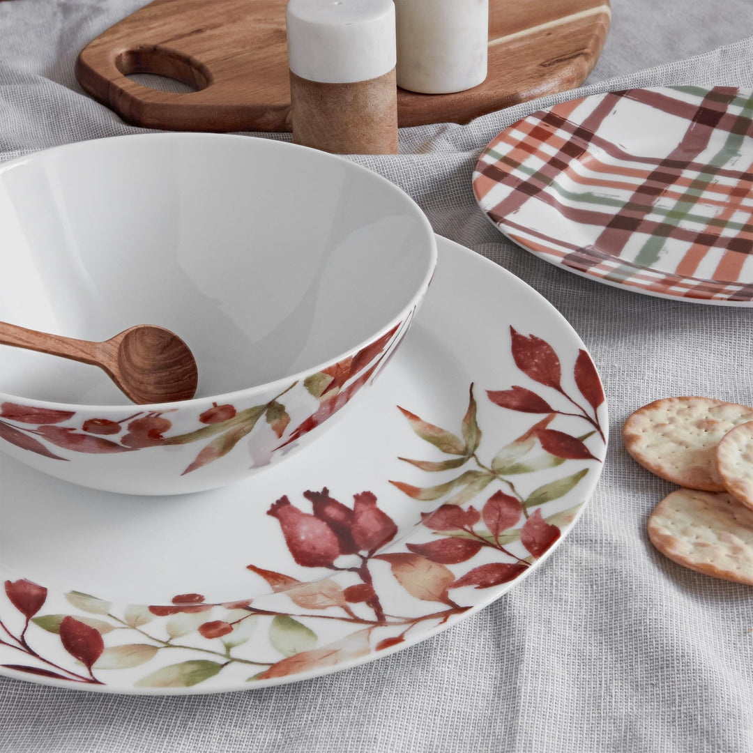 12-piece Kitchen Dinnerware Set Plates Dishes Bowls Service For 4 12"l X 16"w - Diamond Home USA