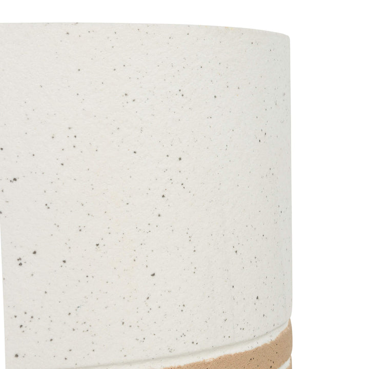 Modern Planters (Set of 3) Gold White Mid-Century Round Metal - Diamond Home USA