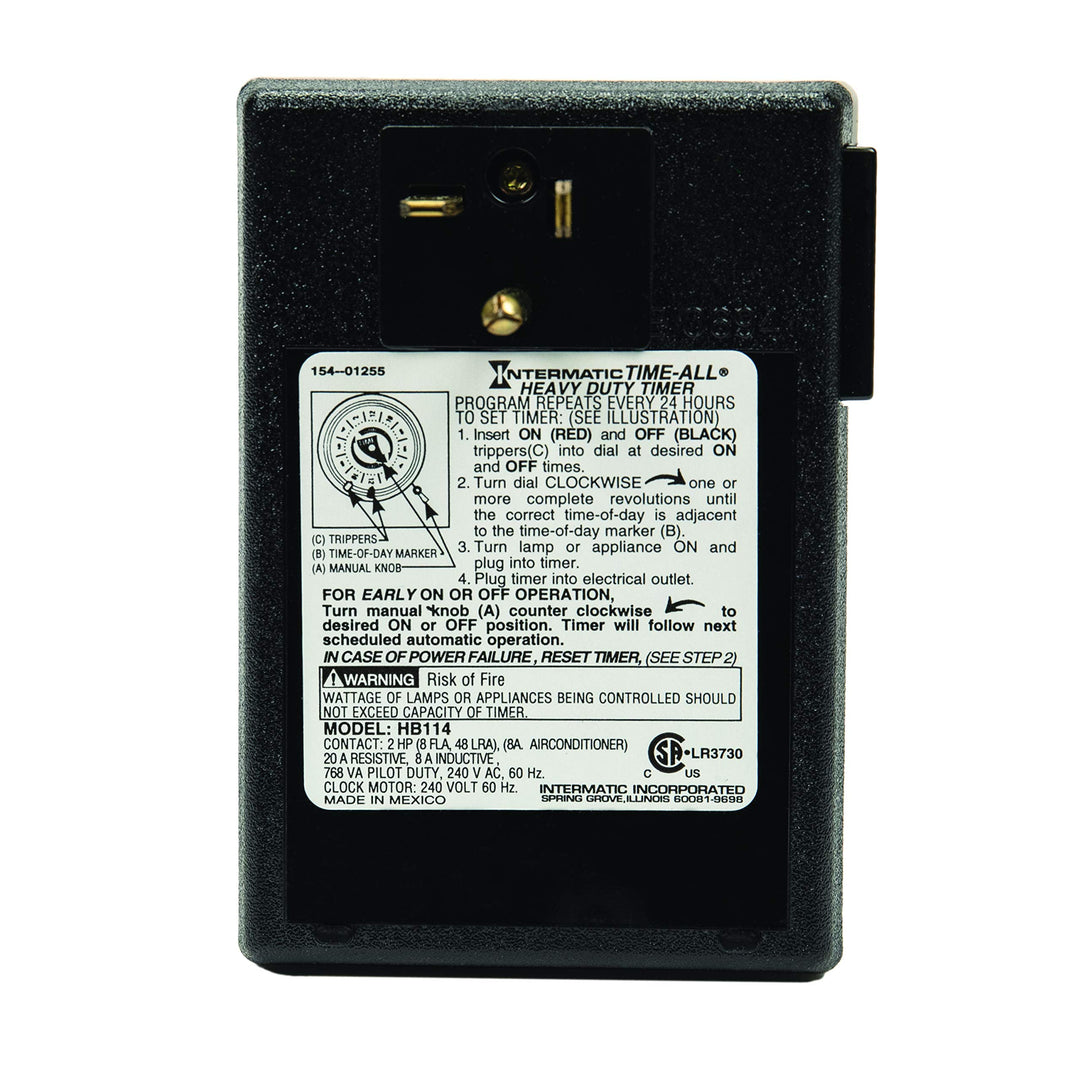 Intermatic HB114 Heavy-Duty Plug-in Air Conditioner and Appliance 240 VAC Timer - Diamond Home USA