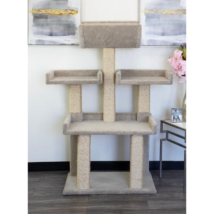 Cat Trees Extra Large Tower for Big Cats Off/White Wood