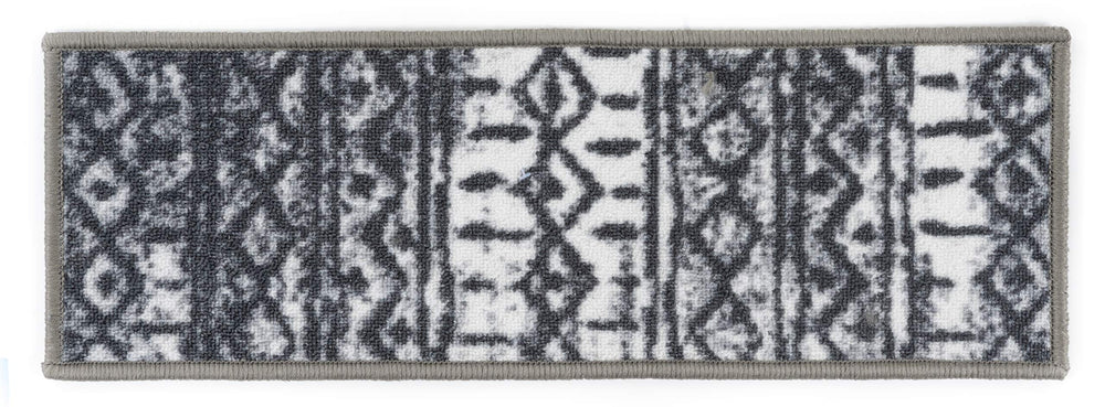 Rugshop Boho Trellis Non-Slip Stair Treads (Set of 4) 8.6" x 26" Gray - Diamond Home USA