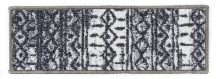 Rugshop Boho Trellis Non-Slip Stair Treads (Set of 4) 8.6" x 26" Gray - Diamond Home USA