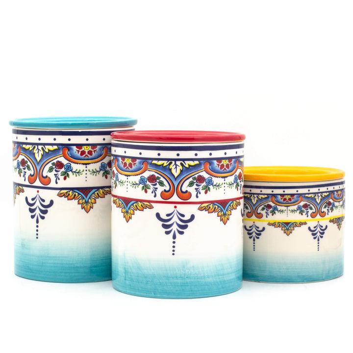 EuroCeramica Zanzibar Zanzibar-3pcs Canister 3-Piece Set Multicolor
