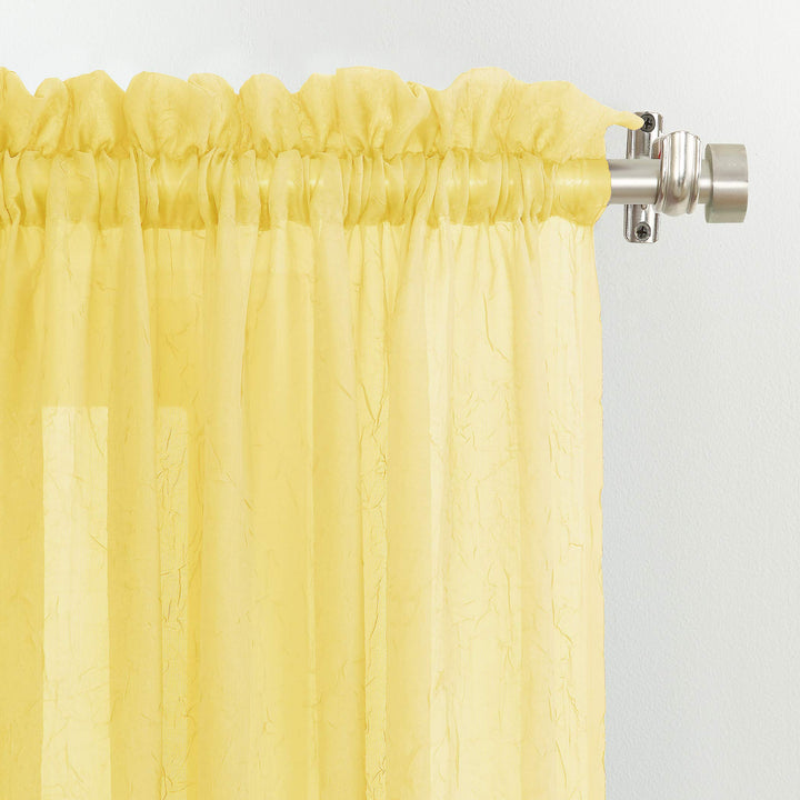 No. 918 Erica Crushed Voile Ascot Beaded Sheer Rod Pocket 1-Piece Curtain Valance