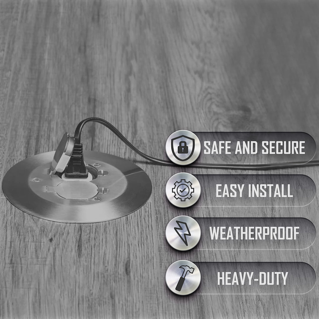 Hubbell-Raco RAC5500KIT Round Floor Box Kit Device Cover Duplex Solid Brass - Diamond Home USA