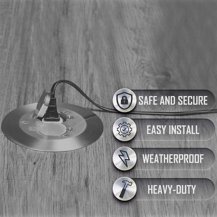 Hubbell-Raco RAC5500KIT Round Floor Box Kit Device Cover Duplex Solid Brass - Diamond Home USA