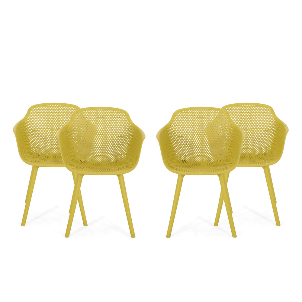 Christopher Knight Home Davina Outdoor Dining Chair (Set of 4) Yellow