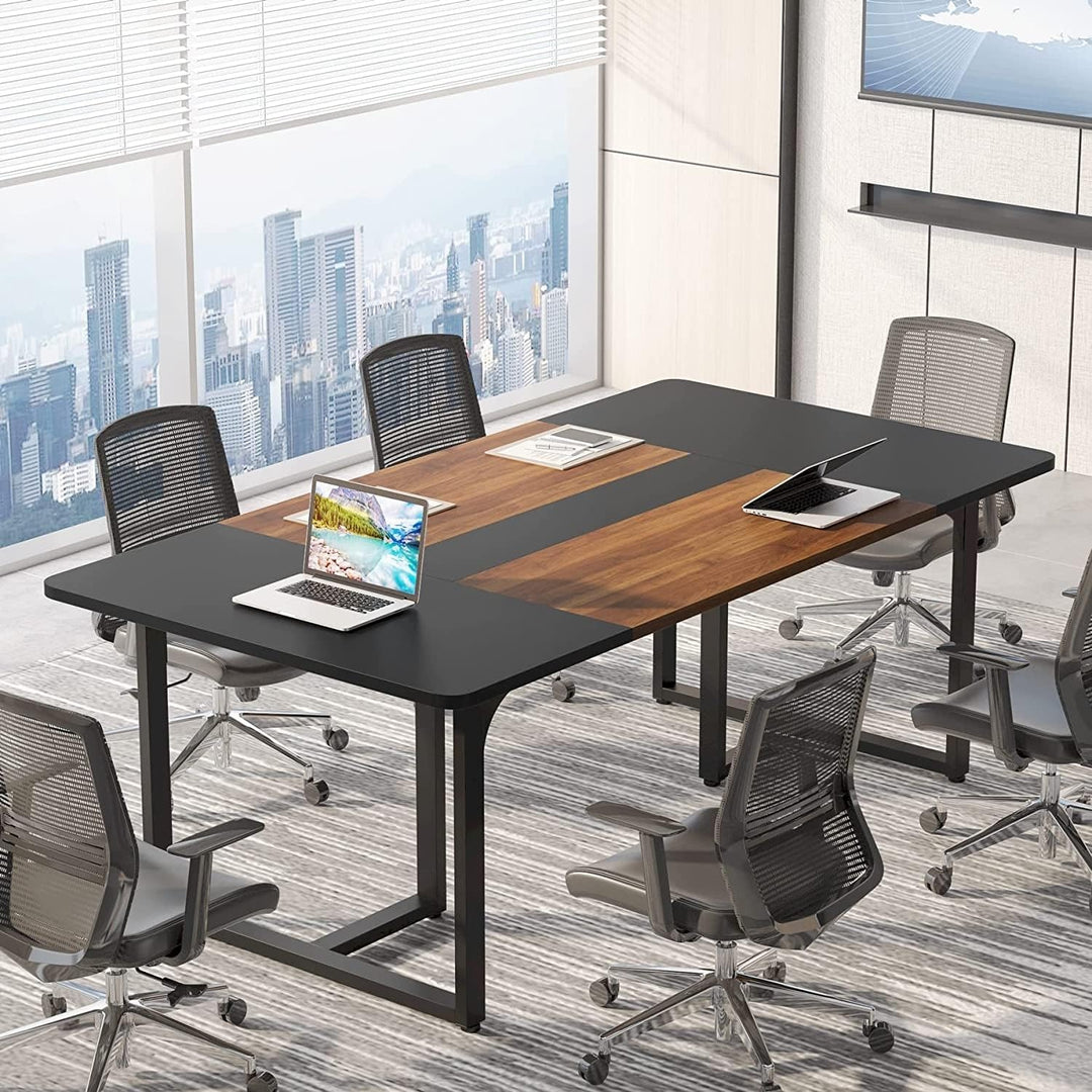 6ft Rectangle Conference Table for Office Meeting 35.43" d X 70.86" w 29.52" h - Diamond Home USA