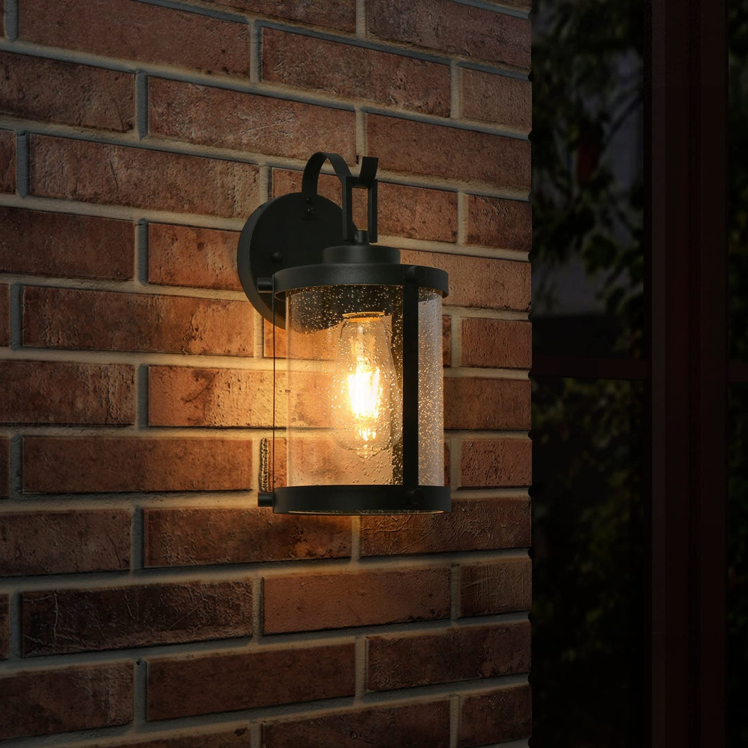 Modern Farmhouse Outdoor Wall Sconces Barn Lanterns with Seeded Glass for Garage
