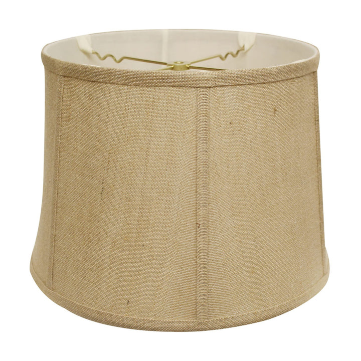 19"W Burlap Fabric Slant Retro Drum Softback Lampshade in Beige