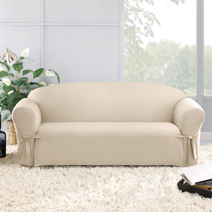SureFit Cotton Duck Canvas Sofa Slipcovers Sofa Cover Cotton Solid One Piece