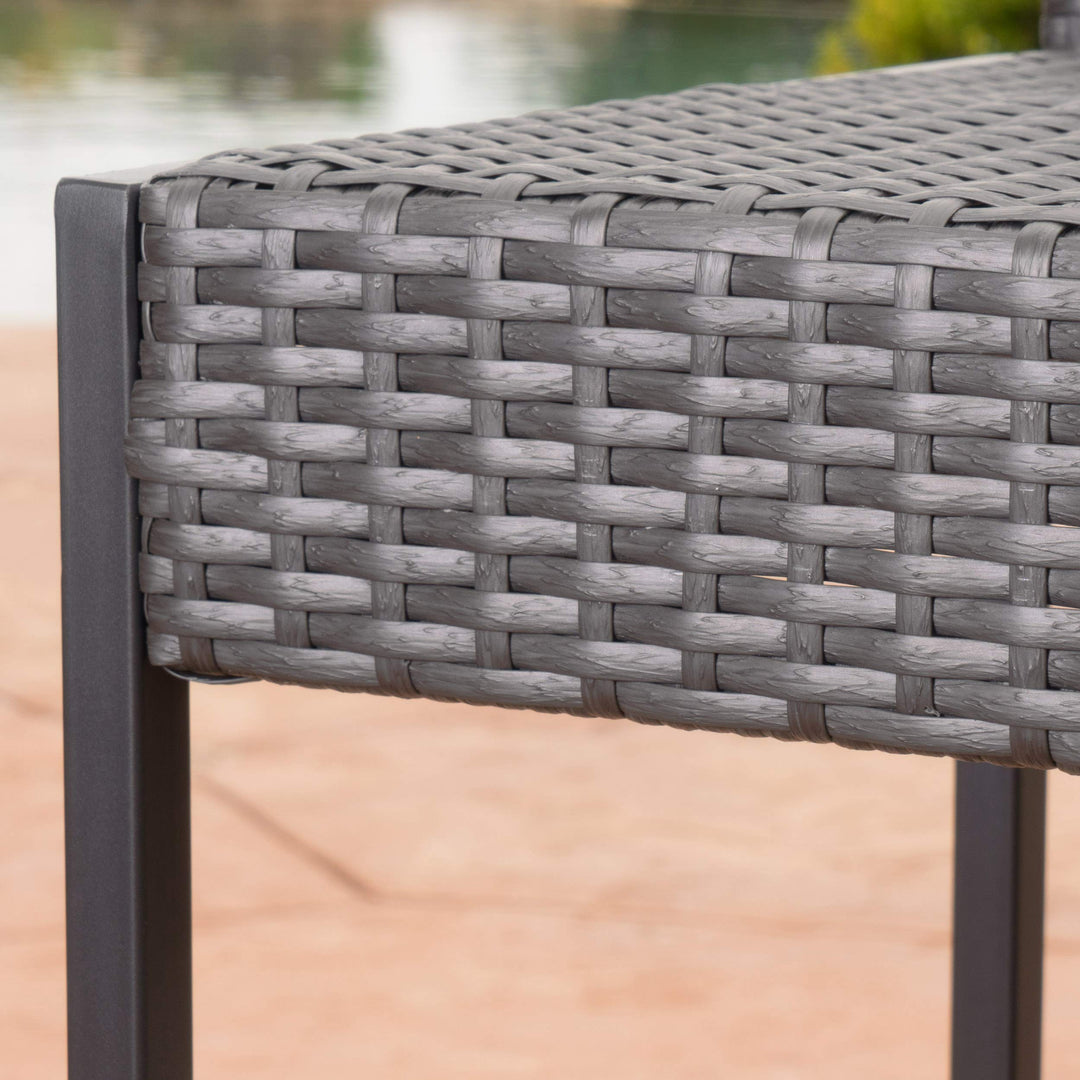 Christopher Knight Home Conrad Outdoor Wicker Barstools 2-Pcs Set Grey - Diamond Home USA