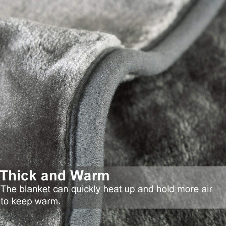 Thick Polyester Fall/Winter Blanket King Size Gray Grey oral French Country - Diamond Home USA