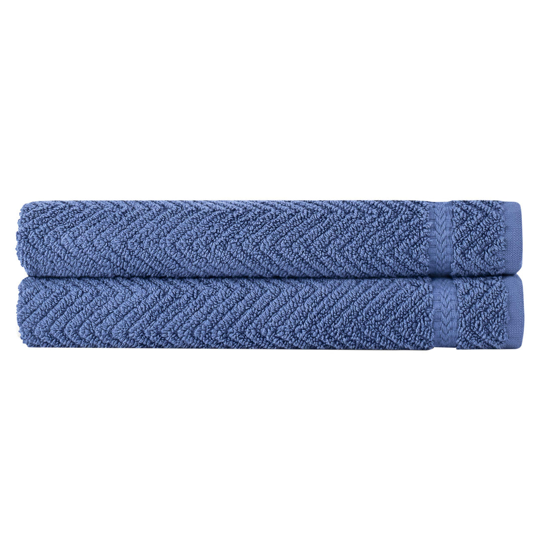 Ozan Premium Home Maui Collection 100% Cotton Towels Sets for Bathroom (2 Midnight Blue - Diamond Home USA