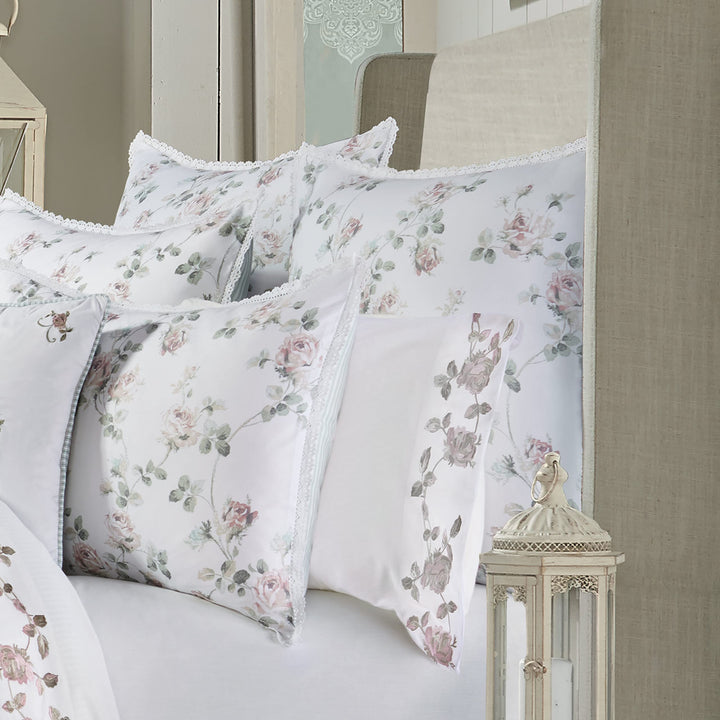 Euro Sham Green Floral Cottage Designer Shabby Chic Polyester Reversible - Diamond Home USA