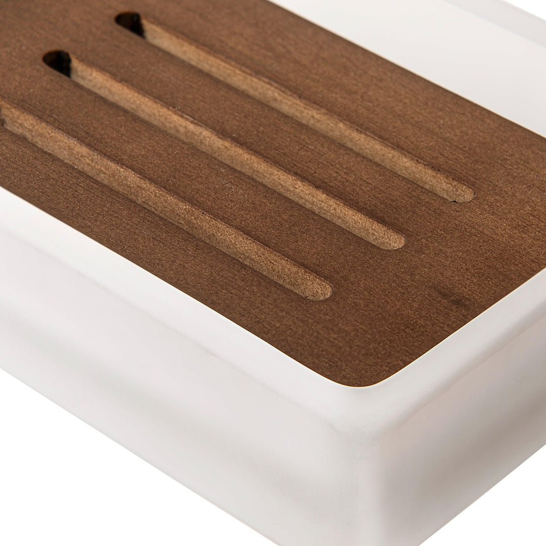 Frosty Glass Soap Dish Frost/Clear Nature Mid-Century Modern - Diamond Home USA