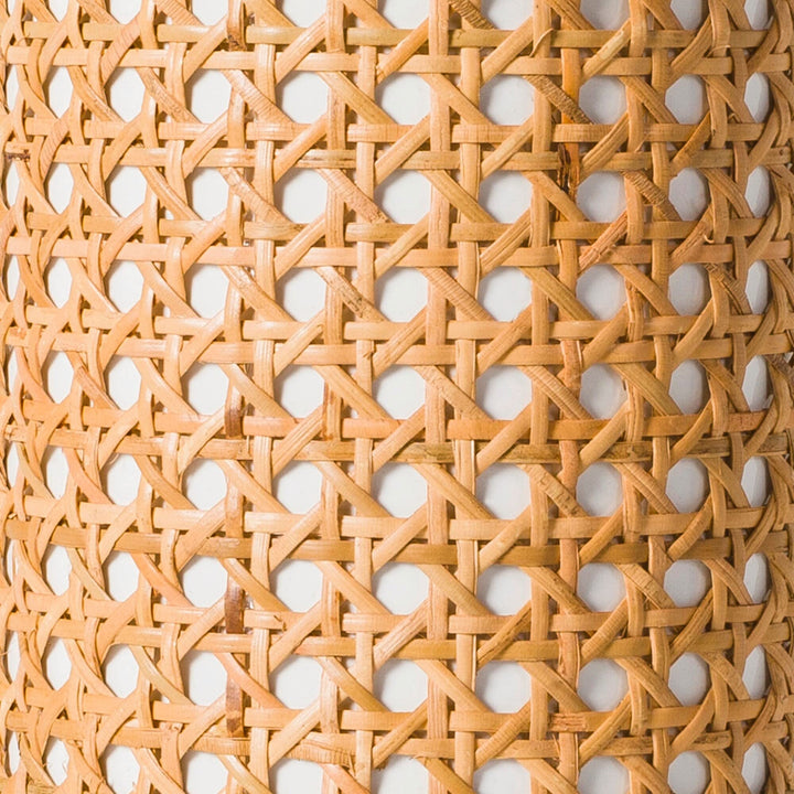 Ceramic and Wicker Cylindrical Table Lamp 24" h X 12" w 12" d Beige White - Diamond Home USA