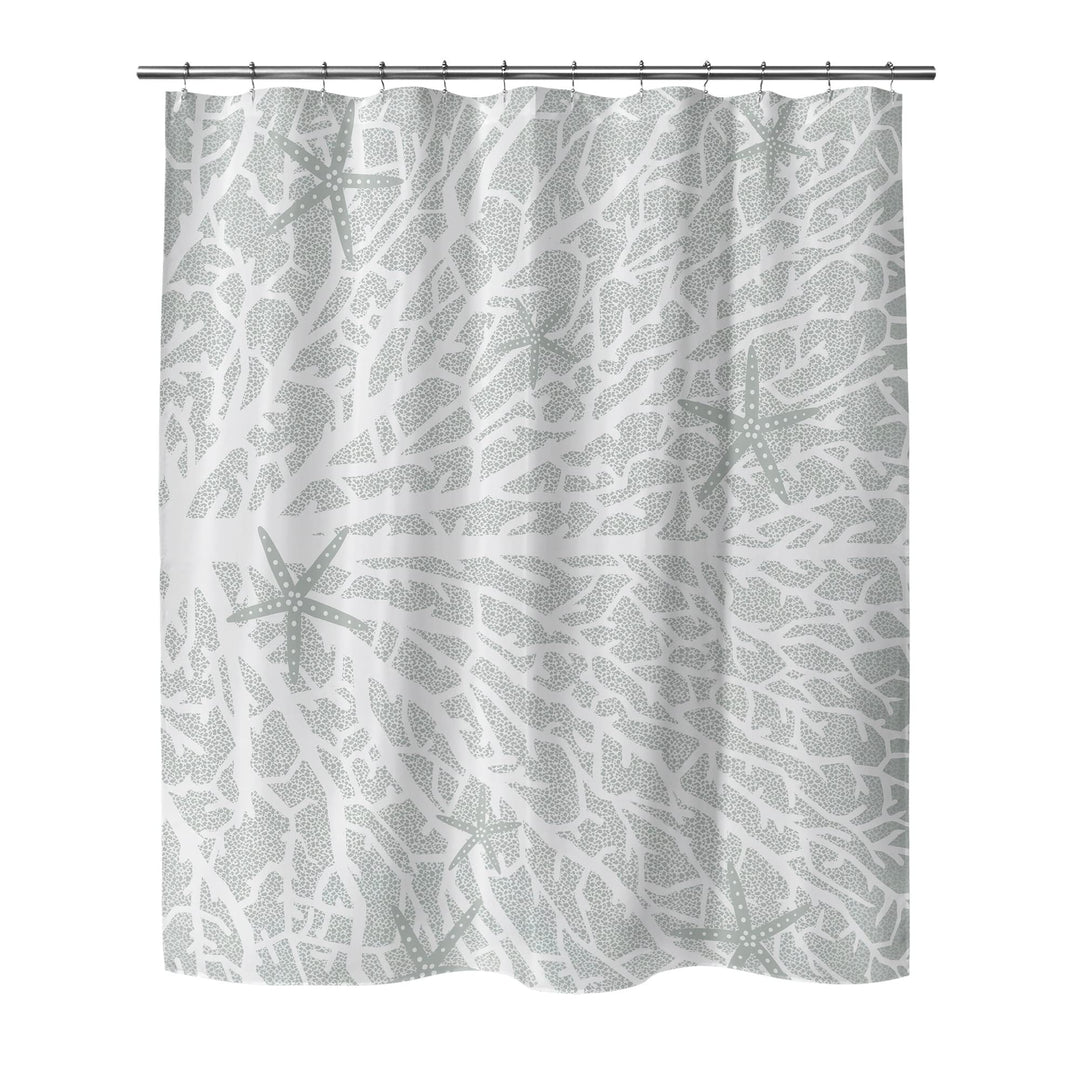 Fan Coral Light Green Pillow Shower Curtain Green Geometric Nautical Coastal