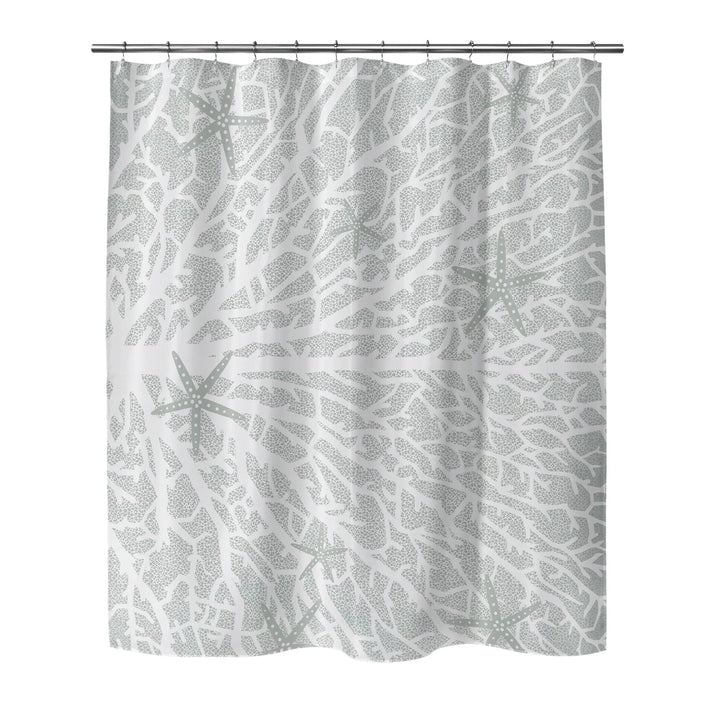 Fan Coral Light Green Pillow Shower Curtain Green Geometric Nautical Coastal