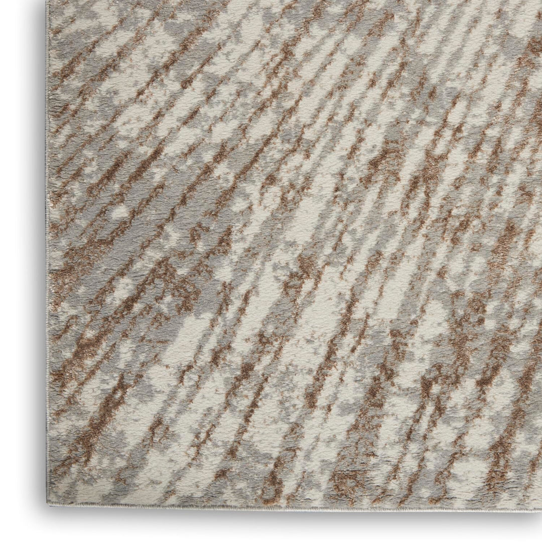 Inspire Me! Home Décor Metallic Modern Grey Mocha 2'2" x 7'6" Area -Rug Easy - Diamond Home USA