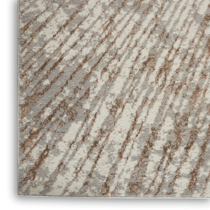 Inspire Me! Home Décor Metallic Modern Grey Mocha 2'2" x 7'6" Area -Rug Easy - Diamond Home USA